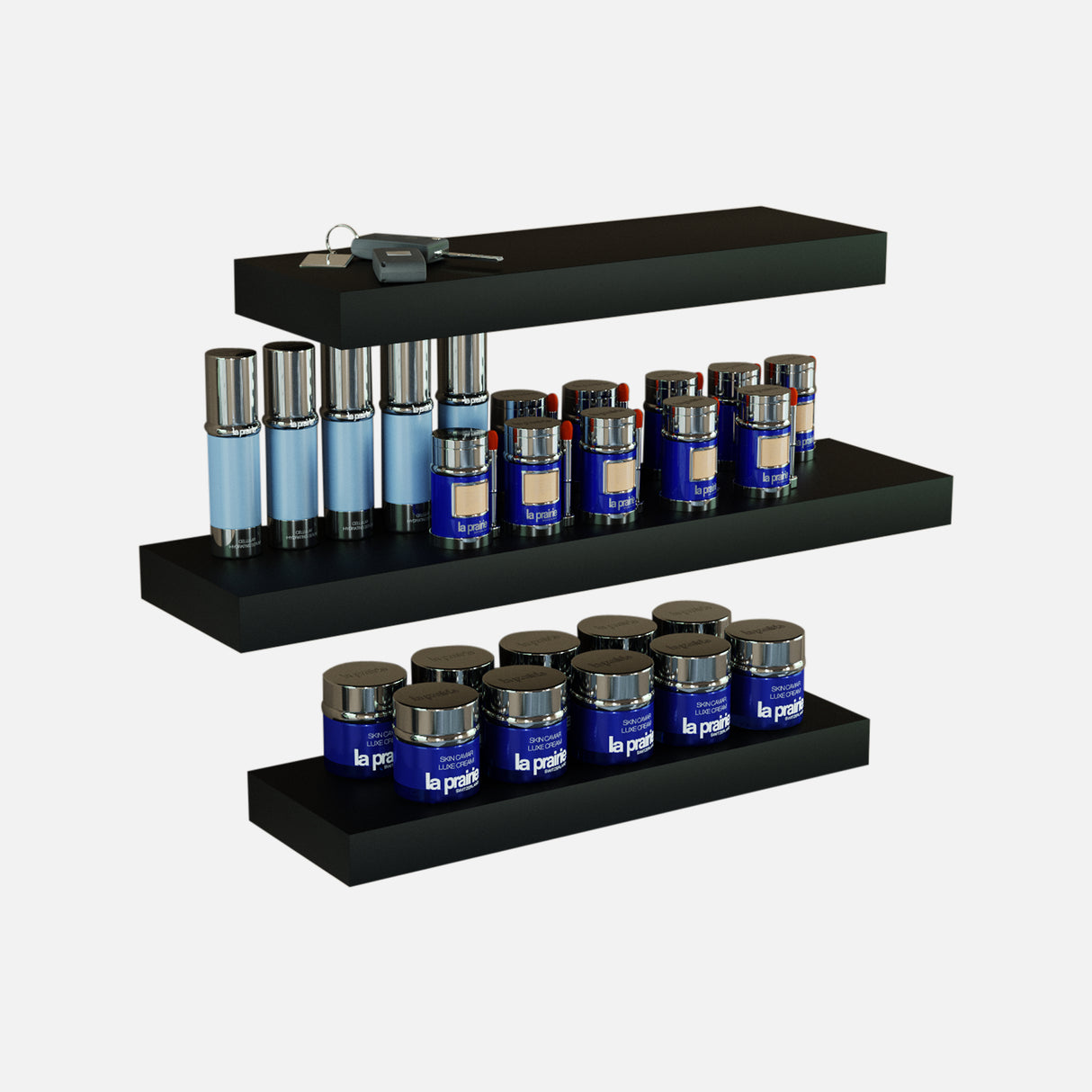 Matte Black Floating Shelves 450 & 600 Mix (Triple Deal)