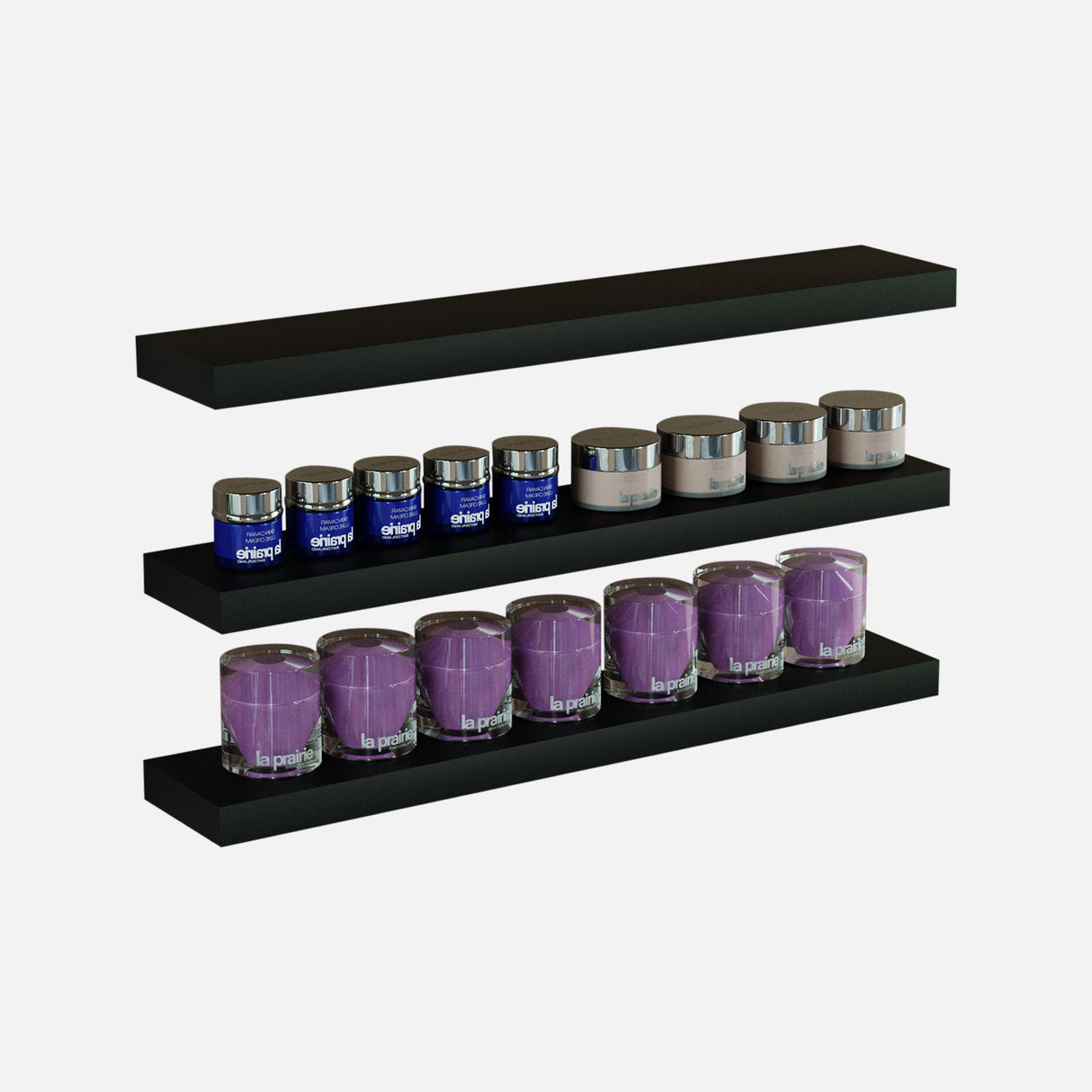 Matte Black Floating Shelves 800x150x38mm (Triple Deal)