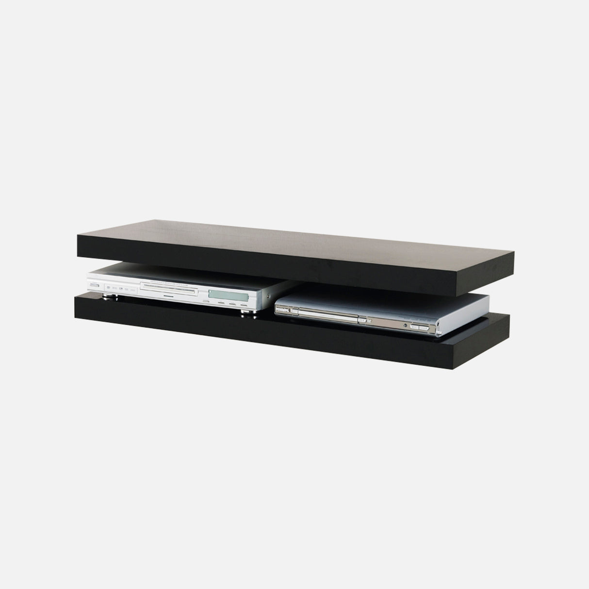 Media Floating Shelf Kit Gloss Black 900x300x50mm (Double Deal)
