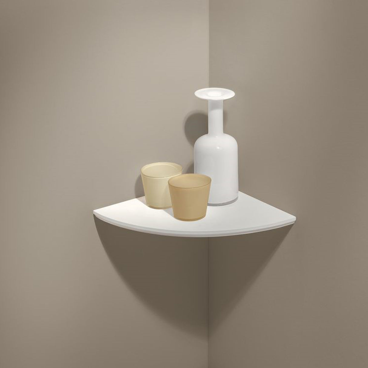 Corner Floating Profiled Shelf Matte White 300x300mm