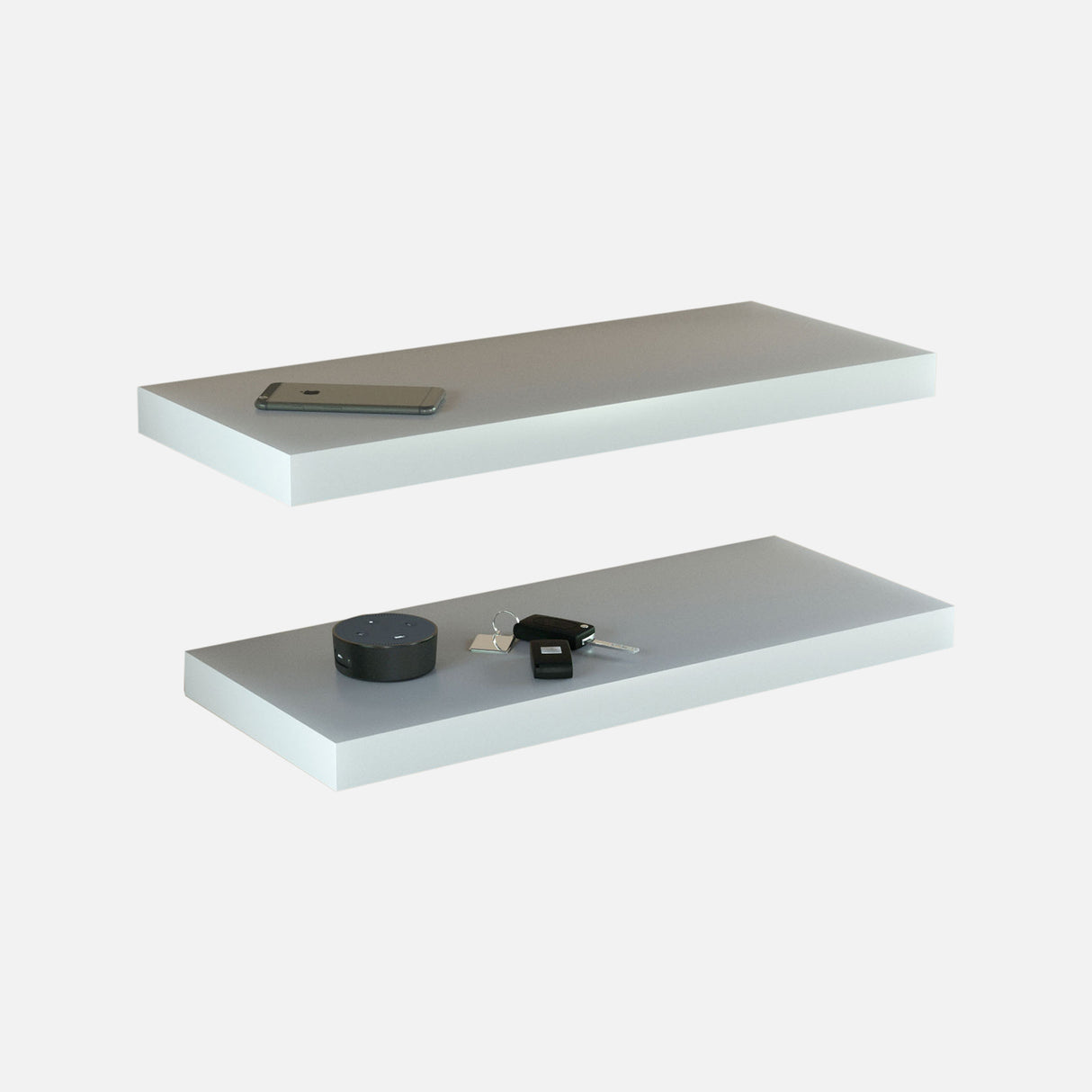 Floating Shelves Matte White 600x250x38mm (Double Deal)
