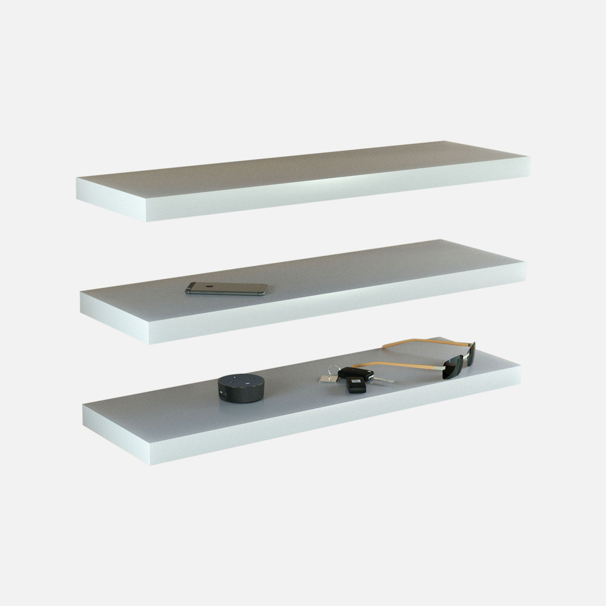 Floating Shelves Matte White 800x250x38mm (Triple Deal)