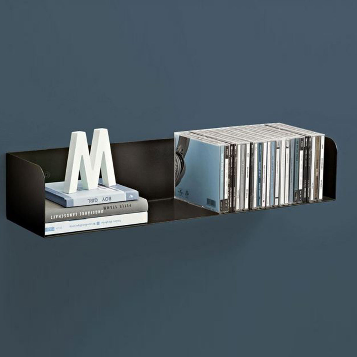 Showcase Steel Shelf Matte Black 600x150x115mm