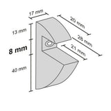 Glass Shelf Clips Silver 8mm (Pair)
