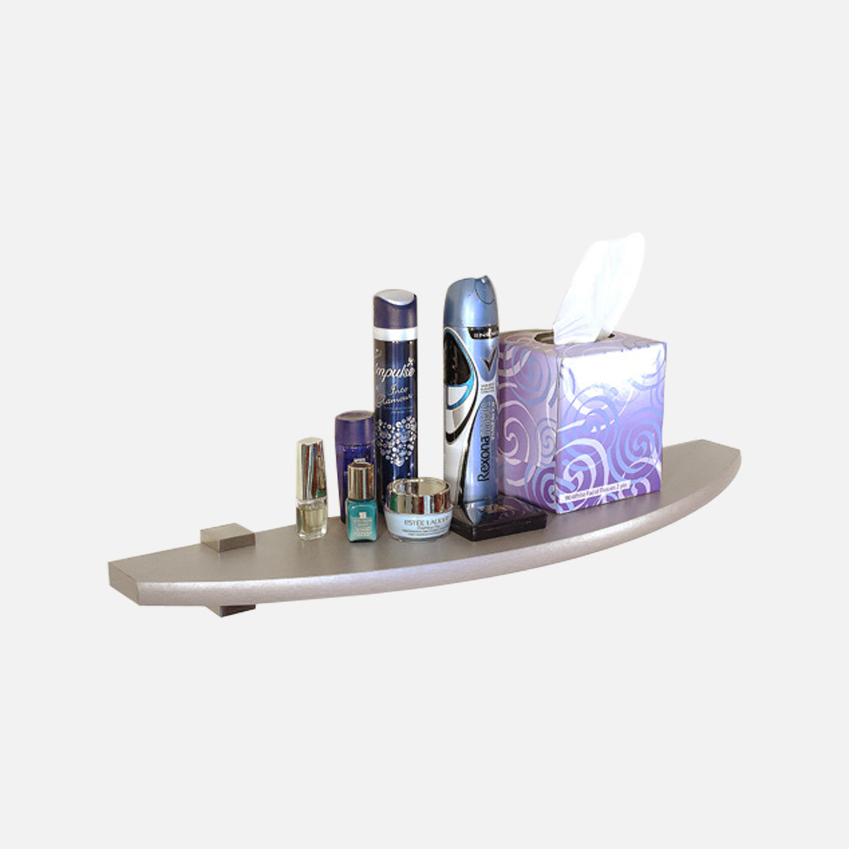 European Made Silver Curved Shelf Kit 600x150x18mm