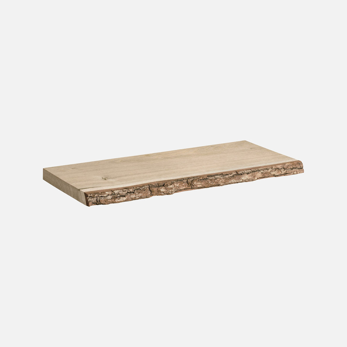 European Made Floating Oak Solid Live Edge Shelf 600x200x25mm