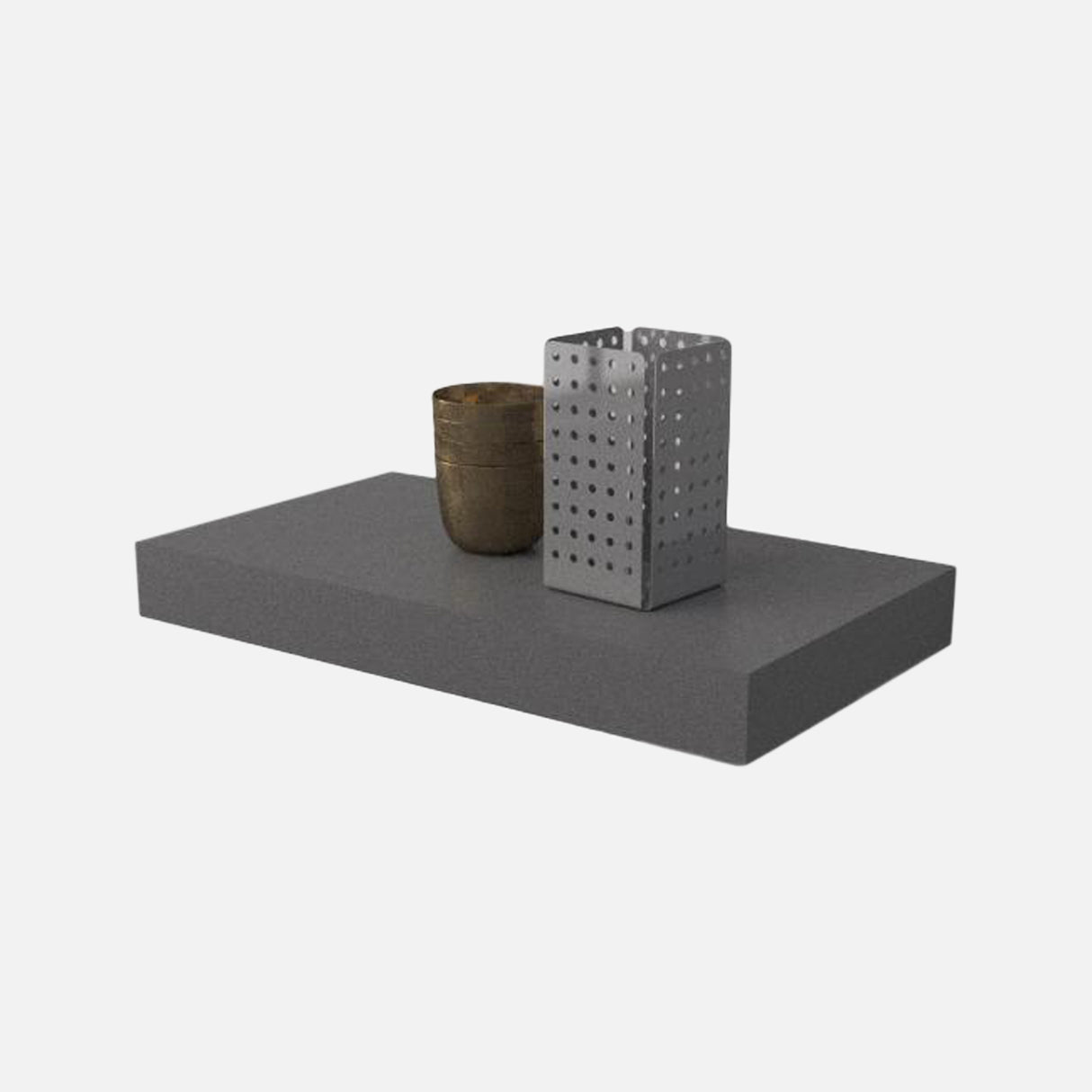 European Made Floating Shelf Stone Grey 445x250x50mm