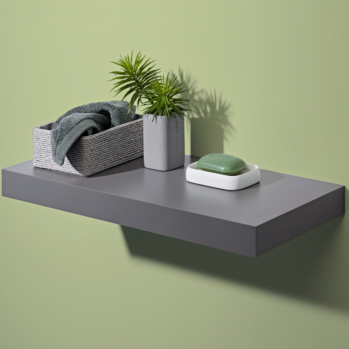 European Made Floating Shelf Stone Grey 570x250x50mm