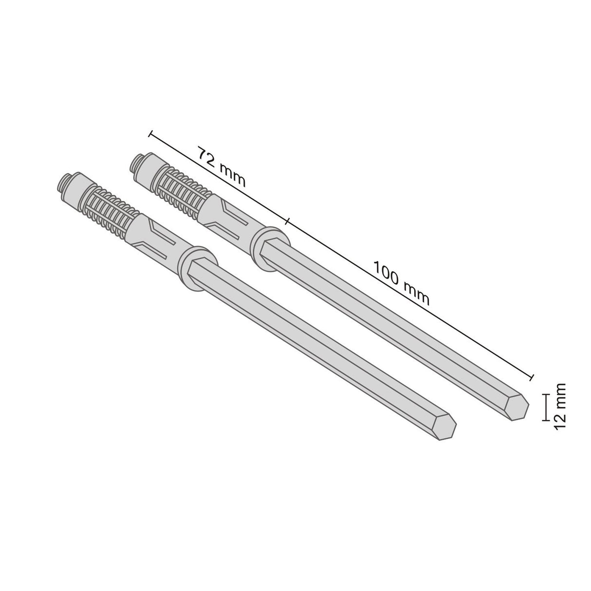Floating Shelf Bracket Steel Support Rod (Pair)