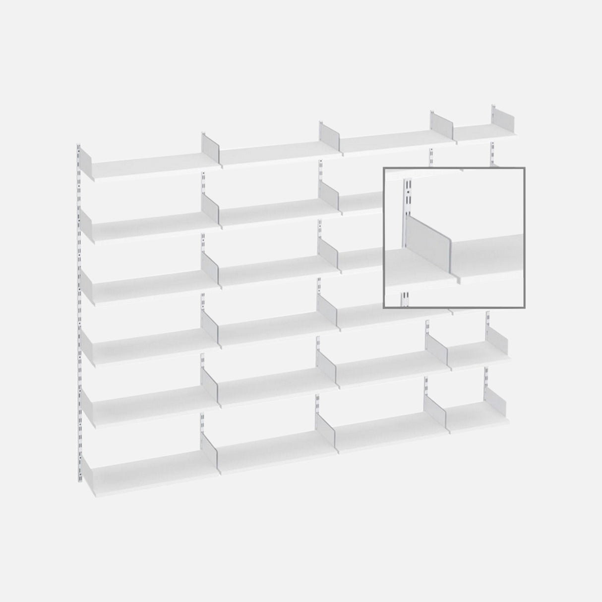Sumo 24 Book Shelf Kit White 2870x400x2000mm