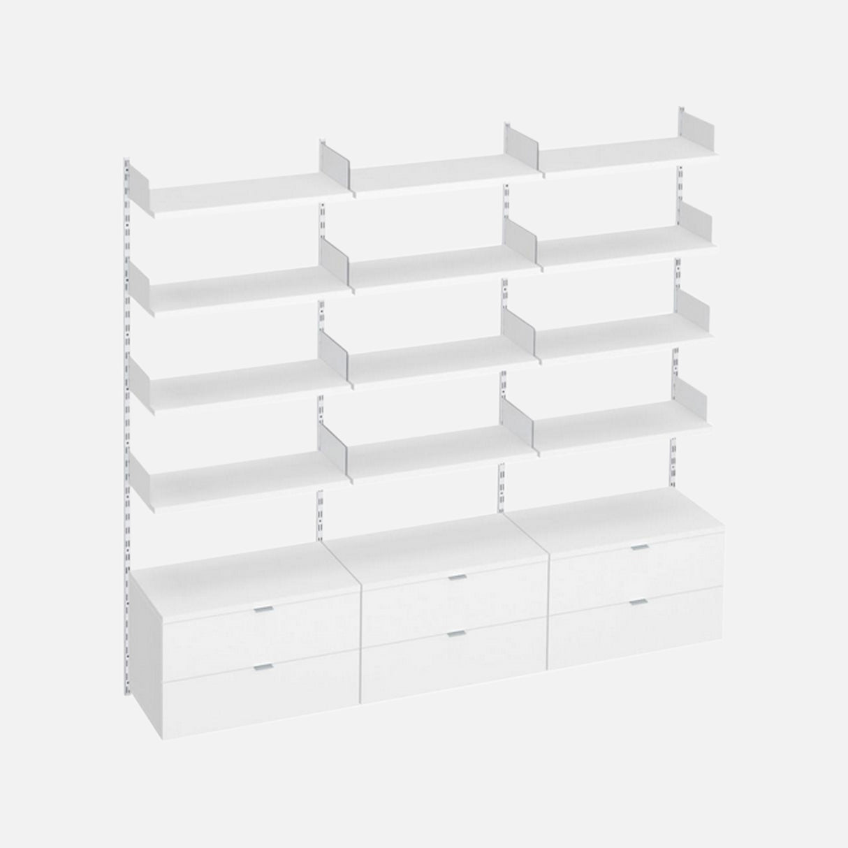 Sumo 12 Shelf Kit And Drawers White 2400x400x2000mm
