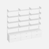 Sumo 12 Shelf Kit And Drawers White 2400x400x2000mm