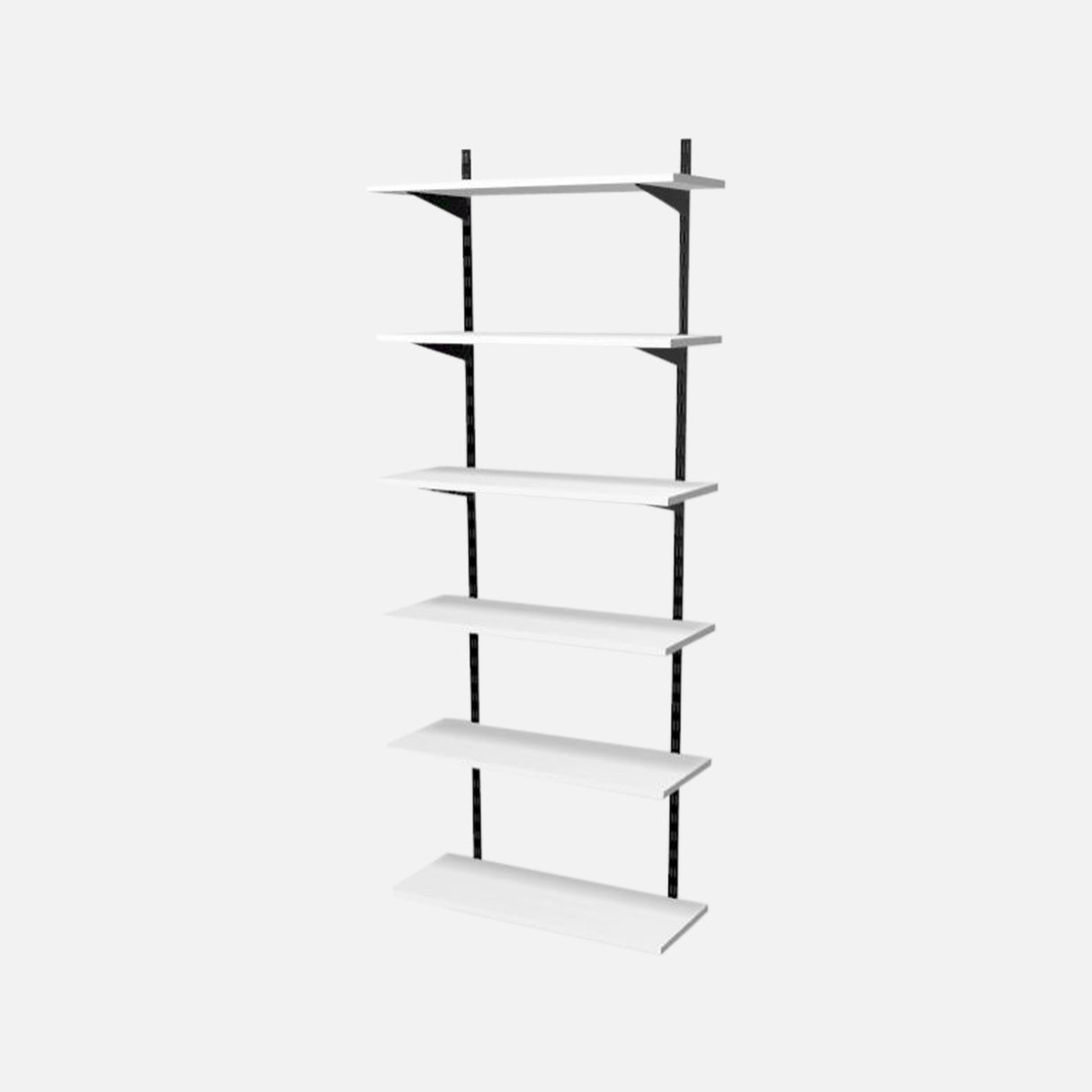Adjustable 6 European Made Shelf Kit Black & White 2000x800x300mm