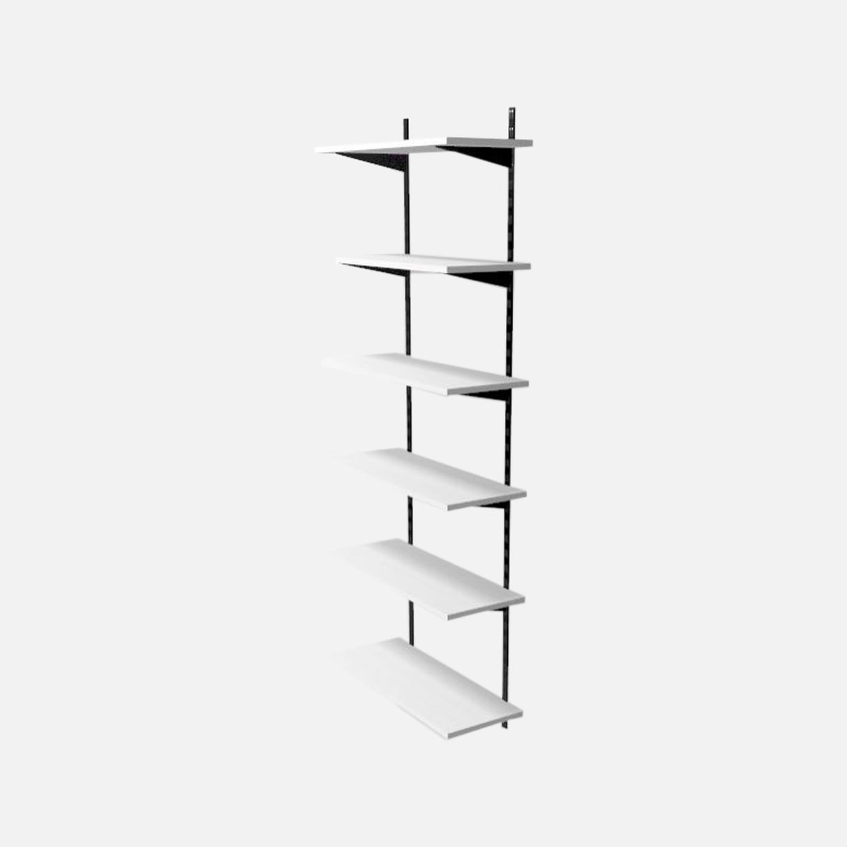 Adjustable 6 European Made Shelf Kit Black & White 2000x800x300mm