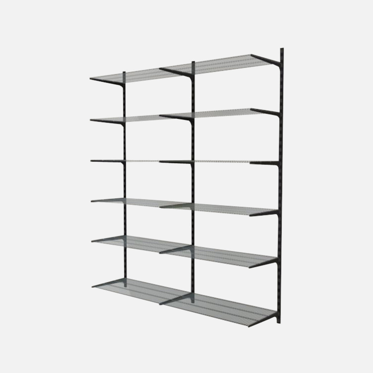 Ventilated 12 Shelf And Brackets Kit Black 2000x420x1600mm