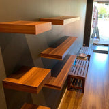 Floating Shelf Walnut Wood Veneer 900x250x50mm