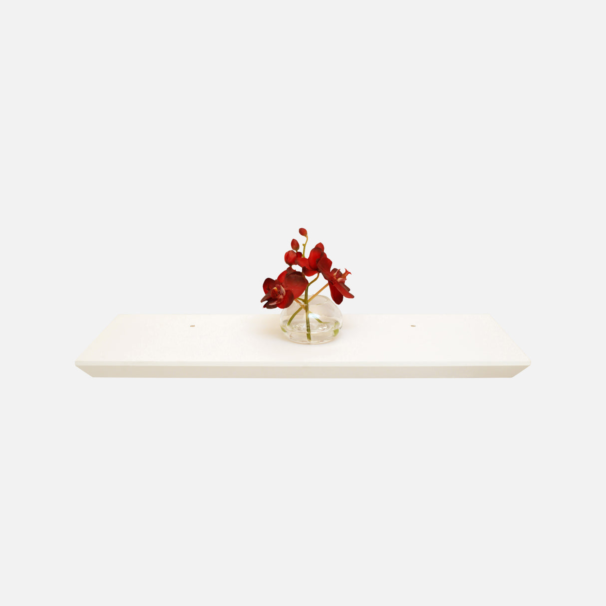 Beveled Edge Floating Shelf Matte White 600x200x32mm