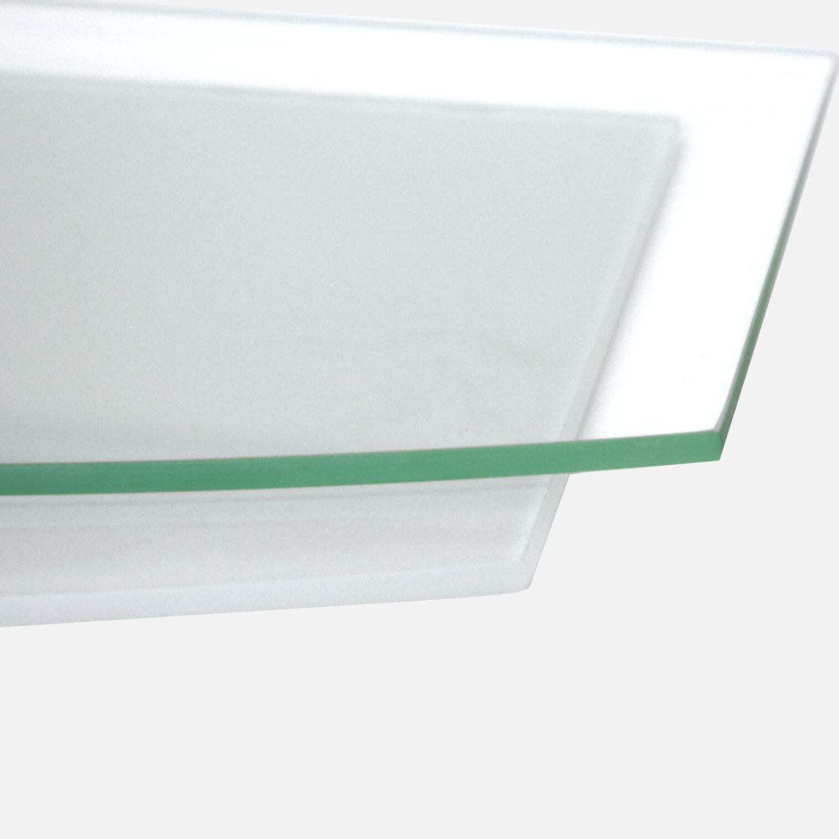 Curved Glass Shelf Crystal White 800x250x6mm