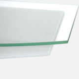 Curved Glass Shelf Crystal White 800x250x6mm