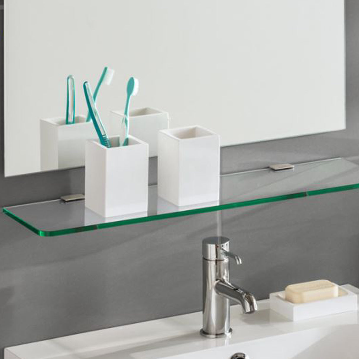 Glass Kit 600x120x8mm Flac Stainless Brackets