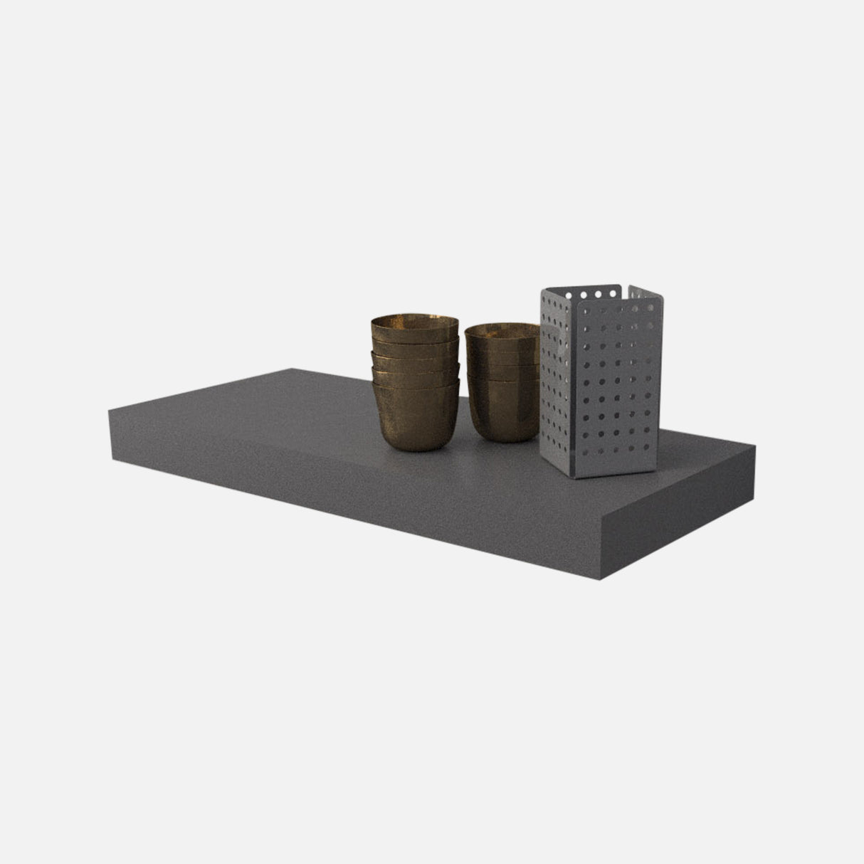 European Made Floating Shelf Stone Grey 570x250x50mm
