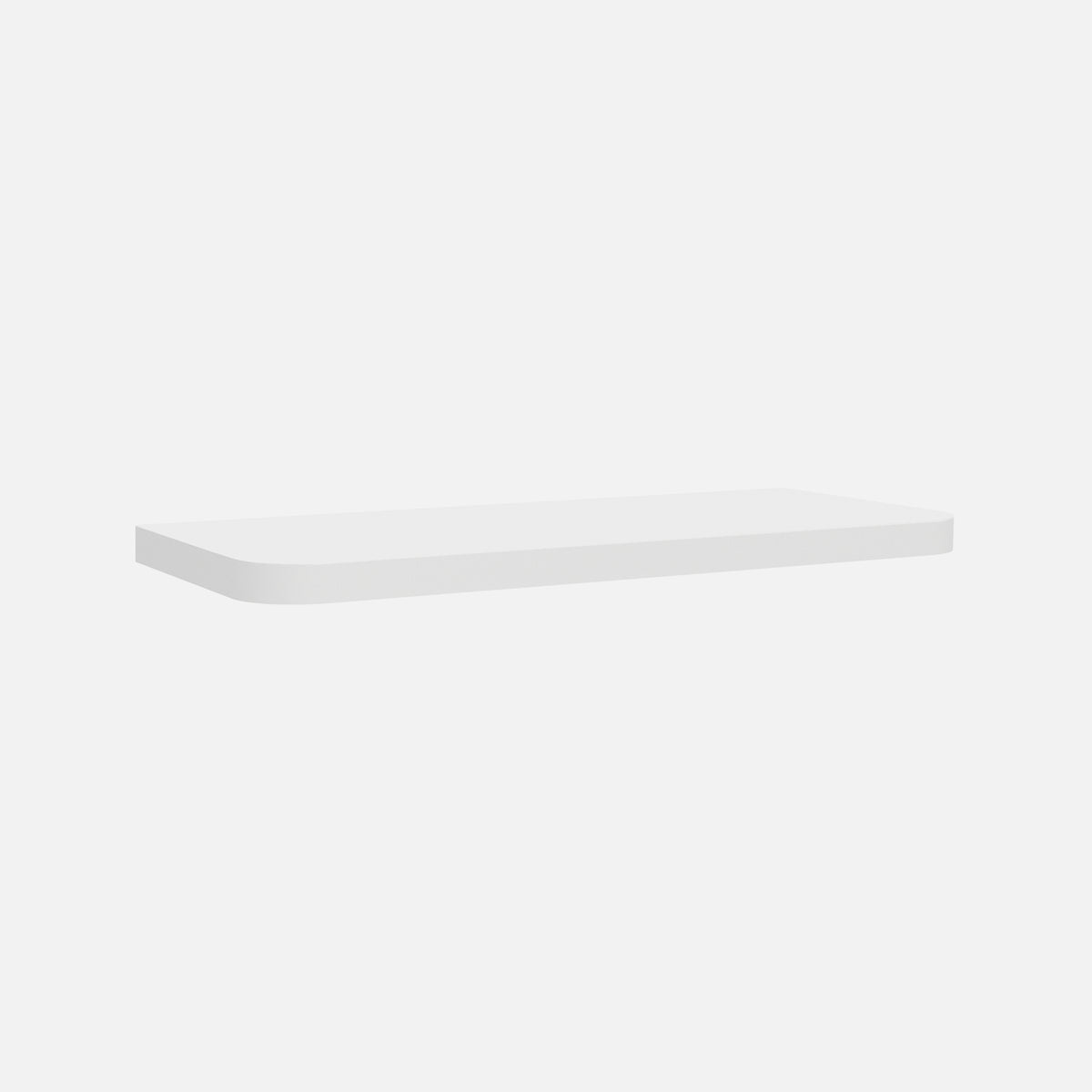 Rounded Corners Floating Shelf Matte White 1200x200x38mm – Shelving Shop