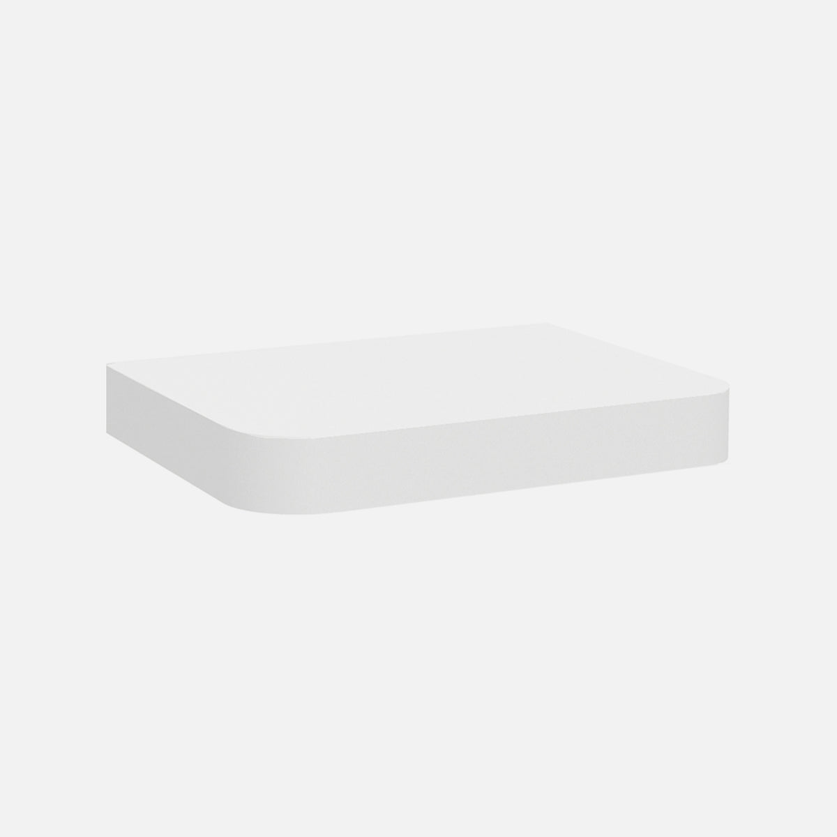 Rounded Corners Floating Shelf Matte White 250x200x38mm – Shelving Shop