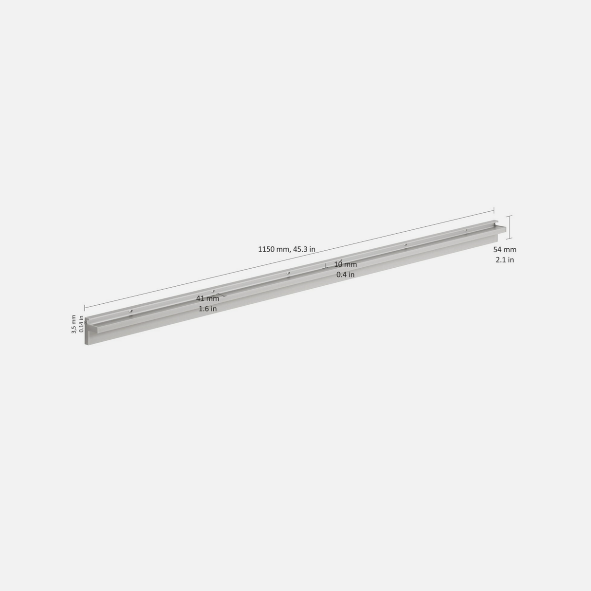 Glass Shelf Slot Bracket 1150x10mm