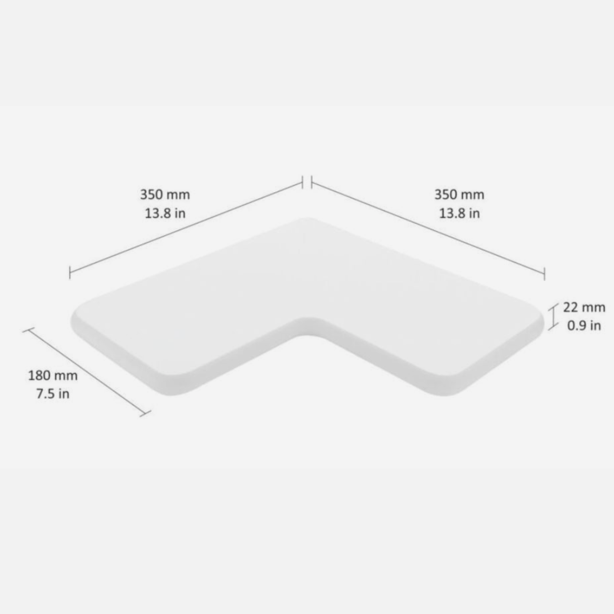 L Corner Shelf White 350x350x22mm