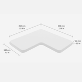 L Corner Shelf White 350x350x22mm