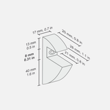 White Shelf Clips 8mm (Pair)