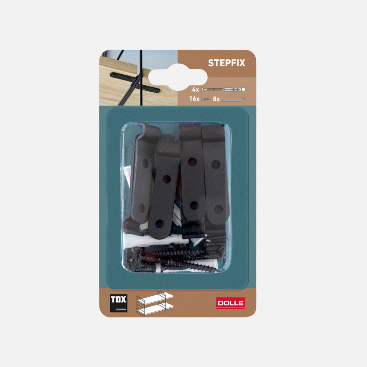 StepFix Black Mounting Hardware Kit | for 2 shelf boards