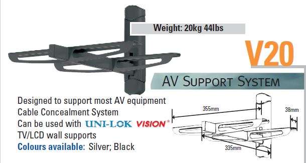 Multi Unit Adjustable Support Bracket Matte Black